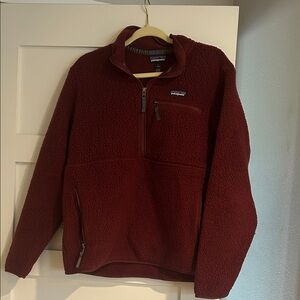 Patagonia Maroon Fleece Half-Zip Pullover